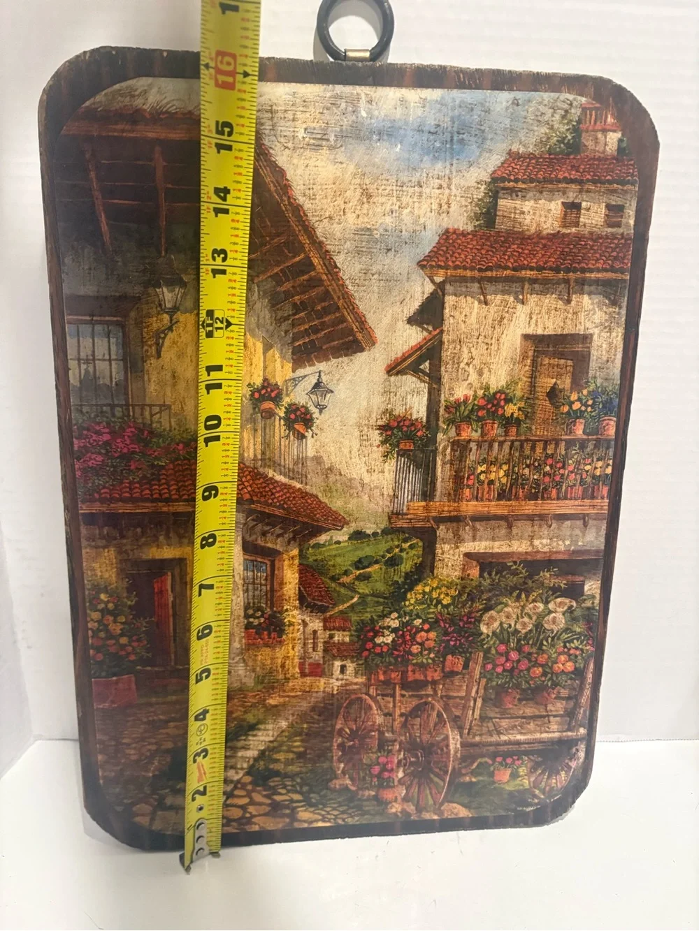 Rustic Village Floral Wall Plaque - Multicolor